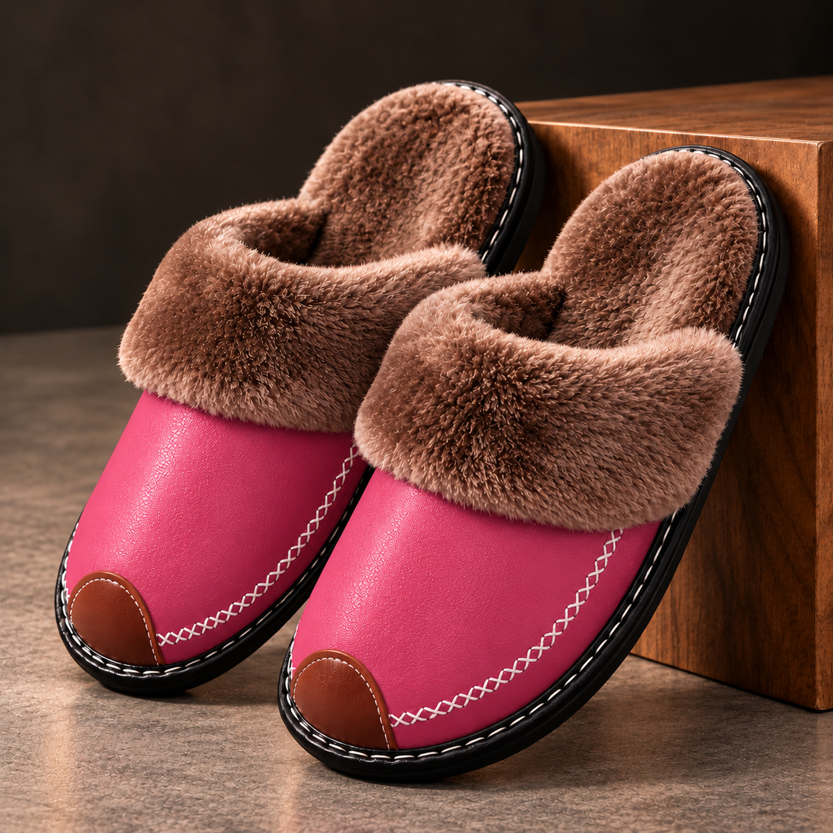 Brenda Leather Comfort Slippers