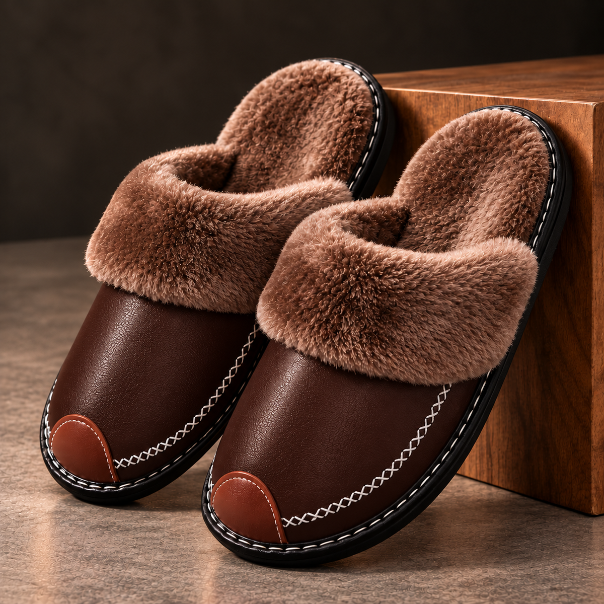 Brenda Leather Comfort Slippers