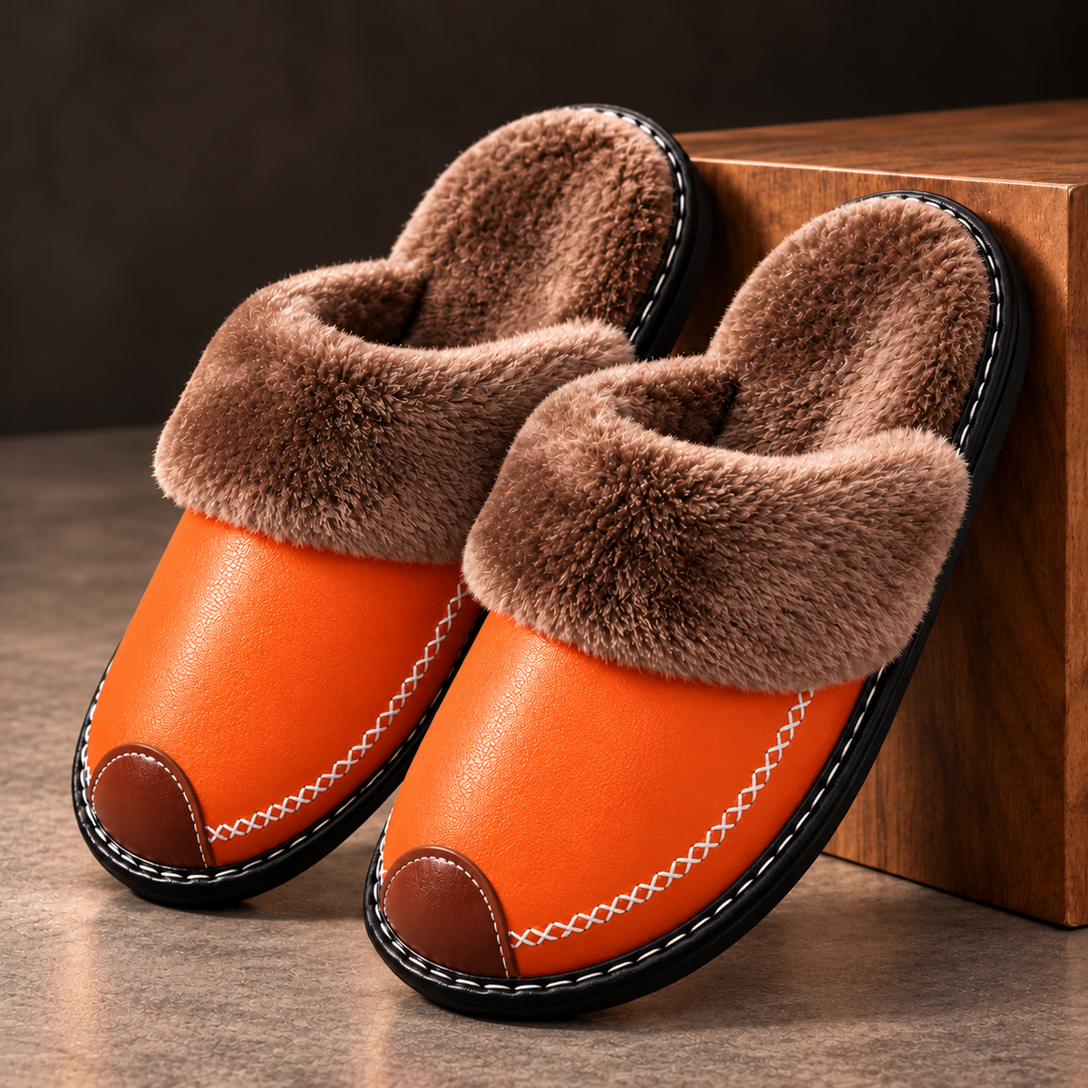 Brenda Leather Comfort Slippers