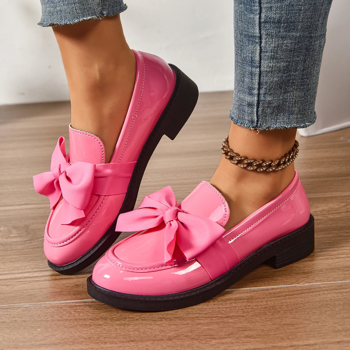 Evelyn Leather Bow Loafer