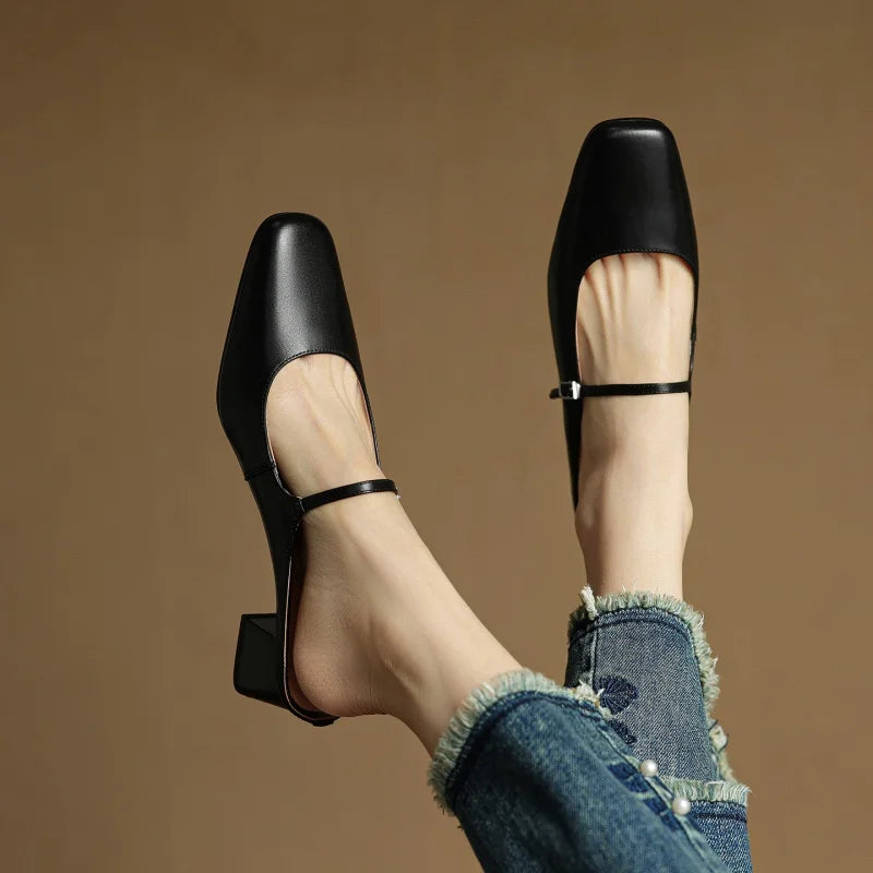 Cesia Leather Mary Jane Mule