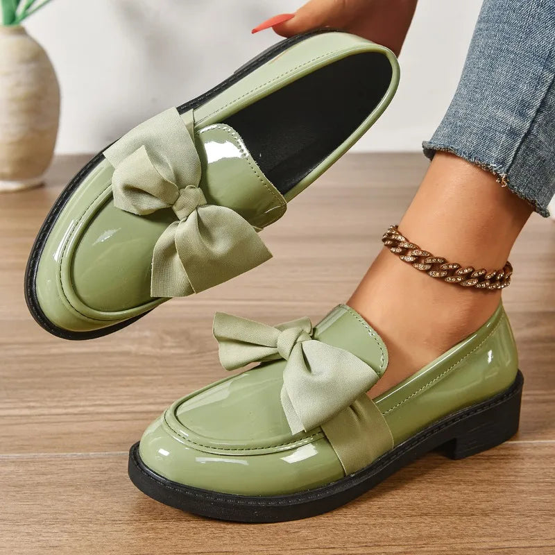 Evelyn Leather Bow Loafer
