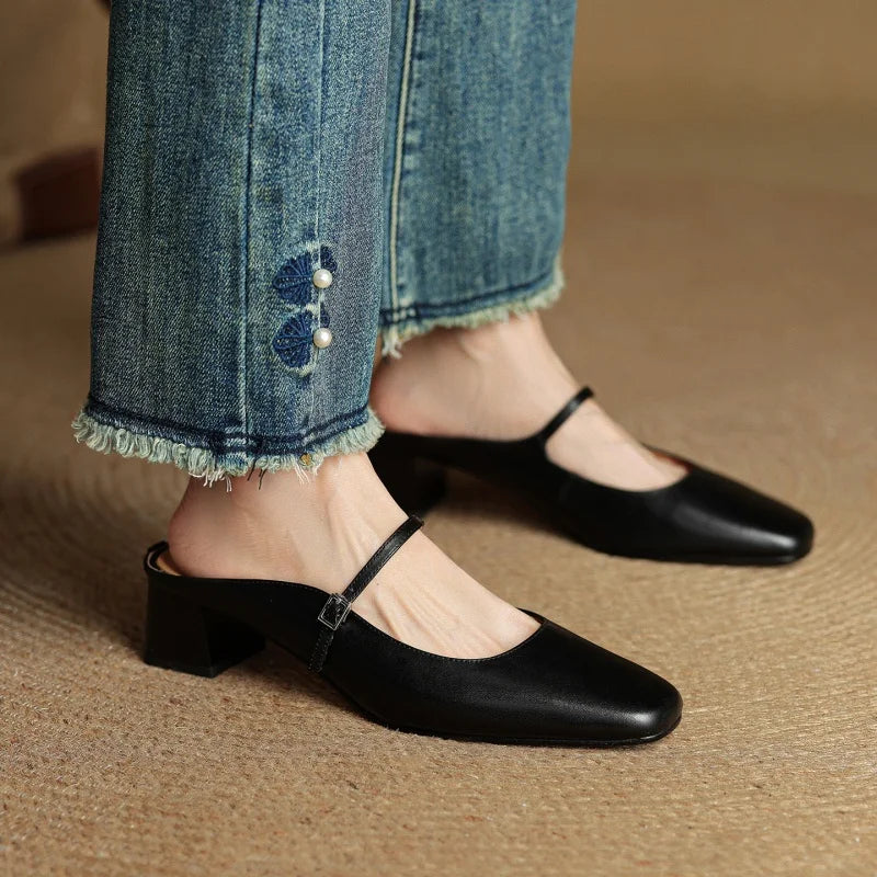 Cesia Leather Mary Jane Mule