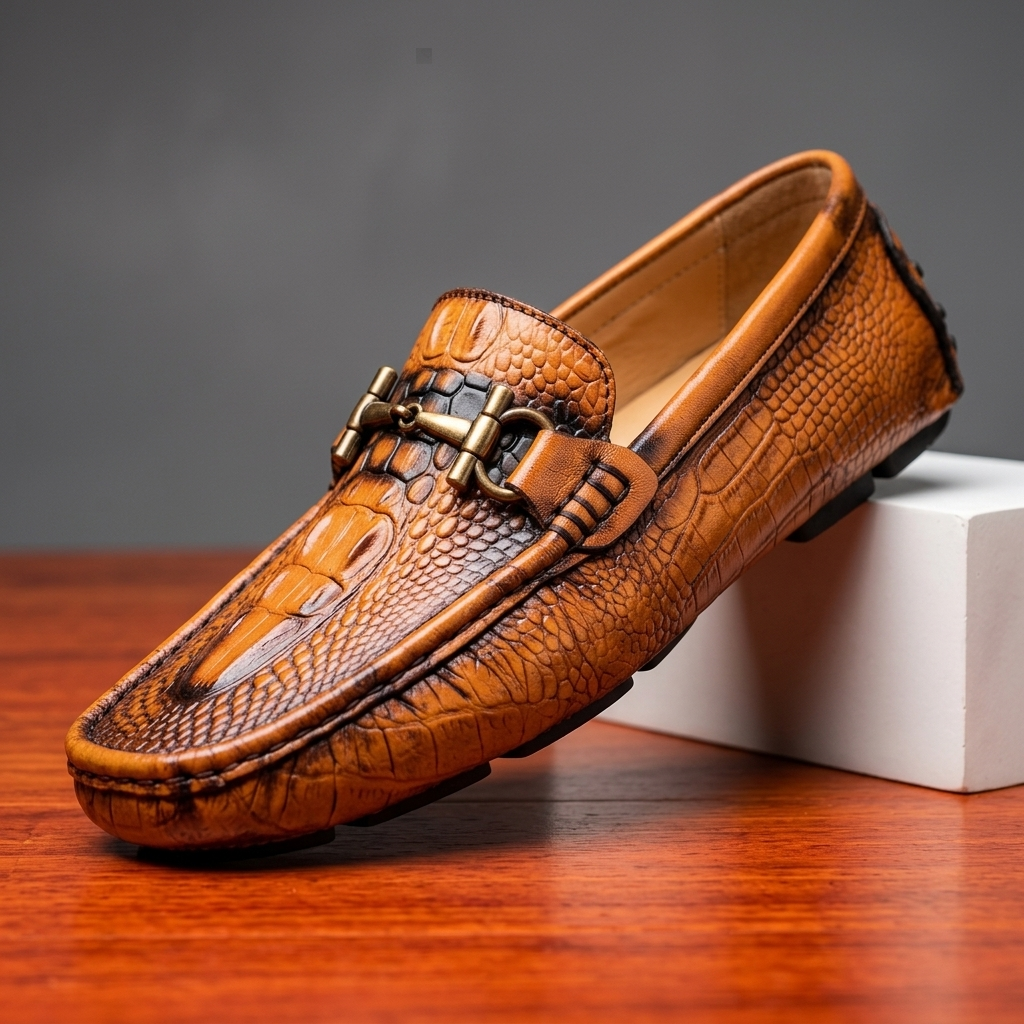 Costanzo Crocskin Leather Loafer