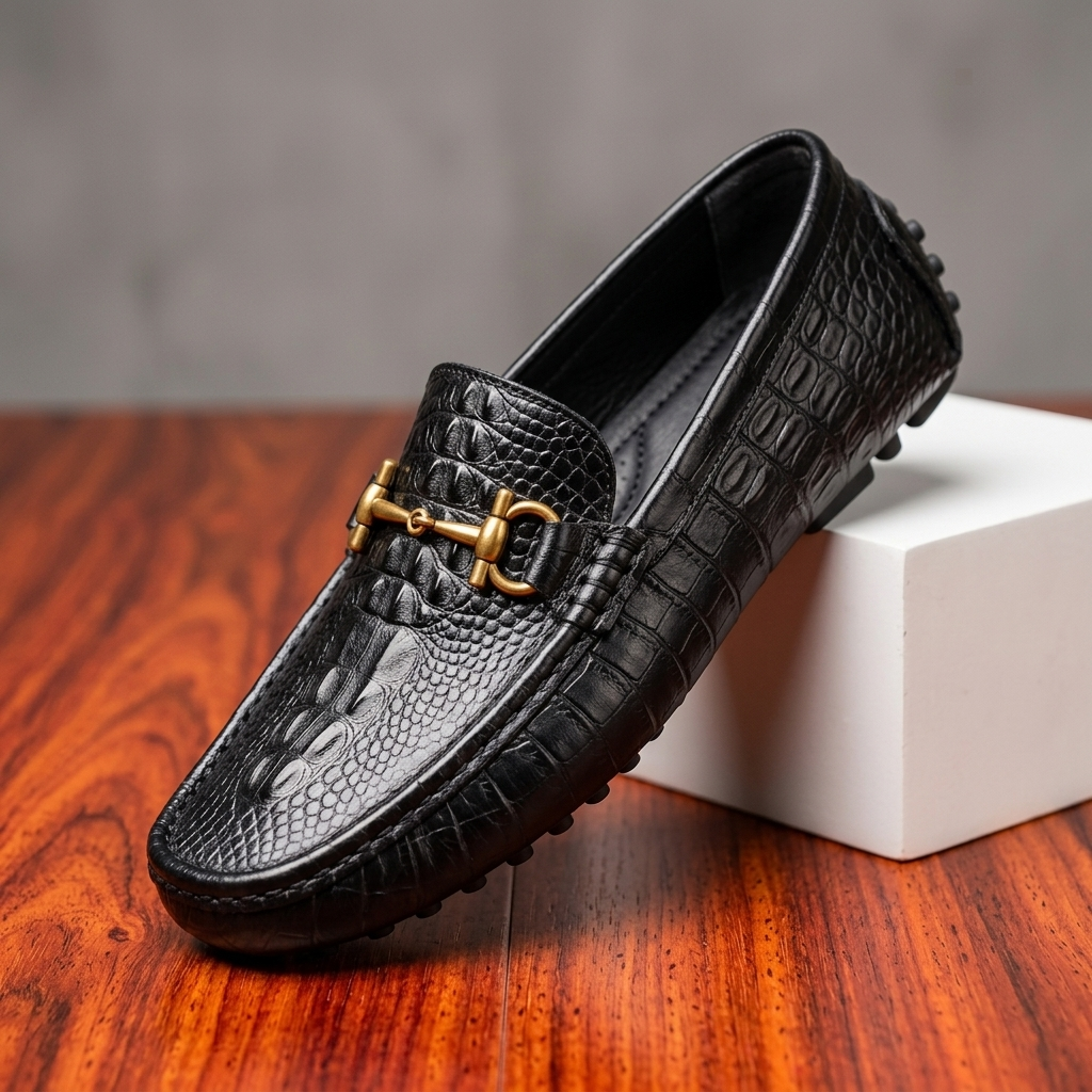 Costanzo Crocskin Leather Loafer