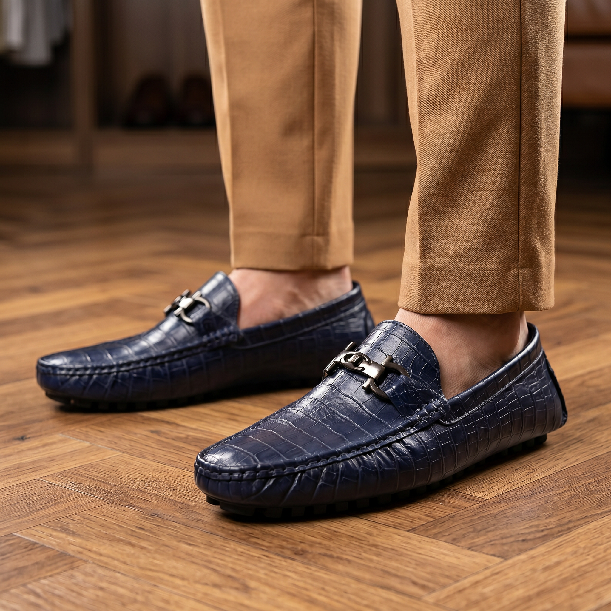 Gustafson Crocskin Leather Loafer