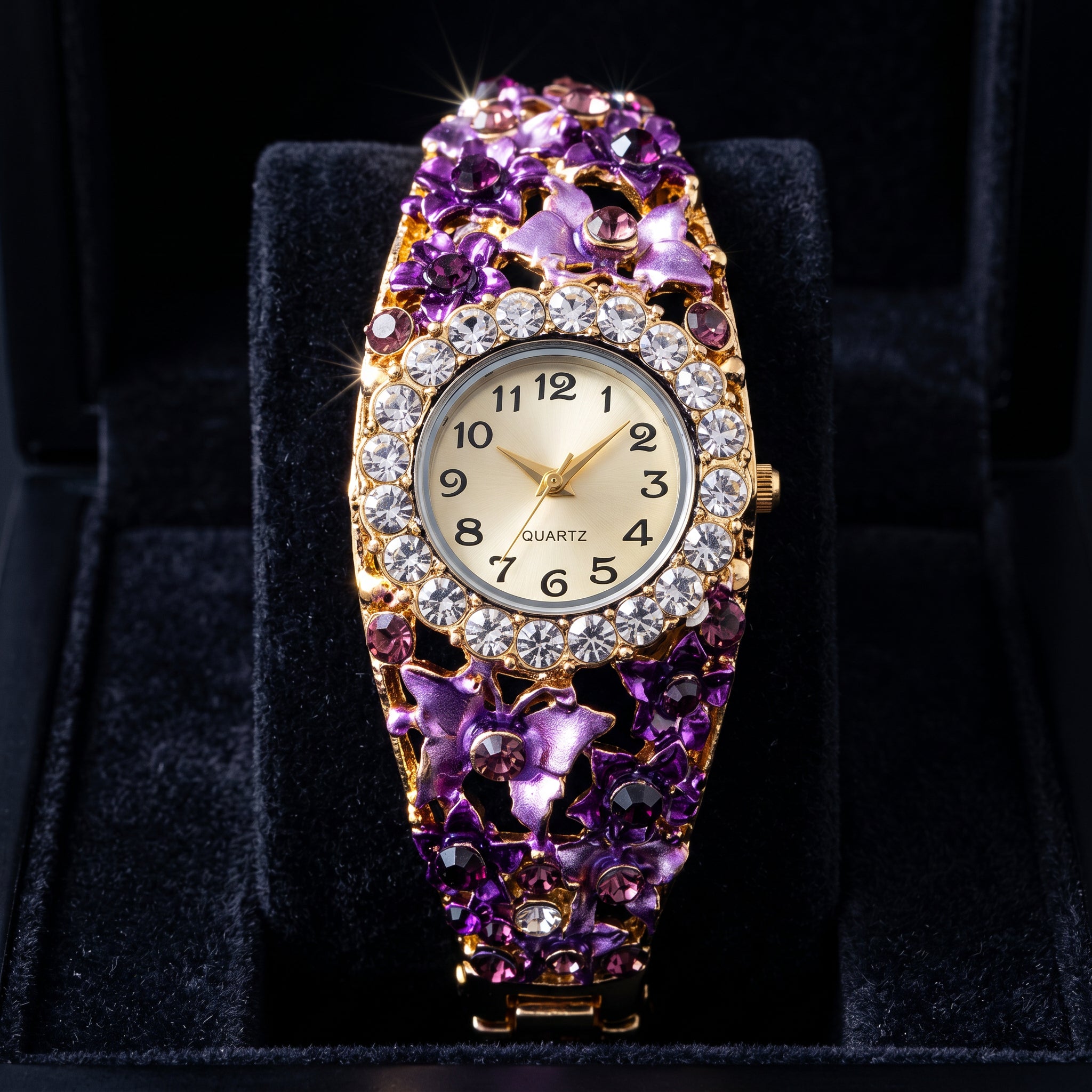 Sade Rhinestone Bangle Watch