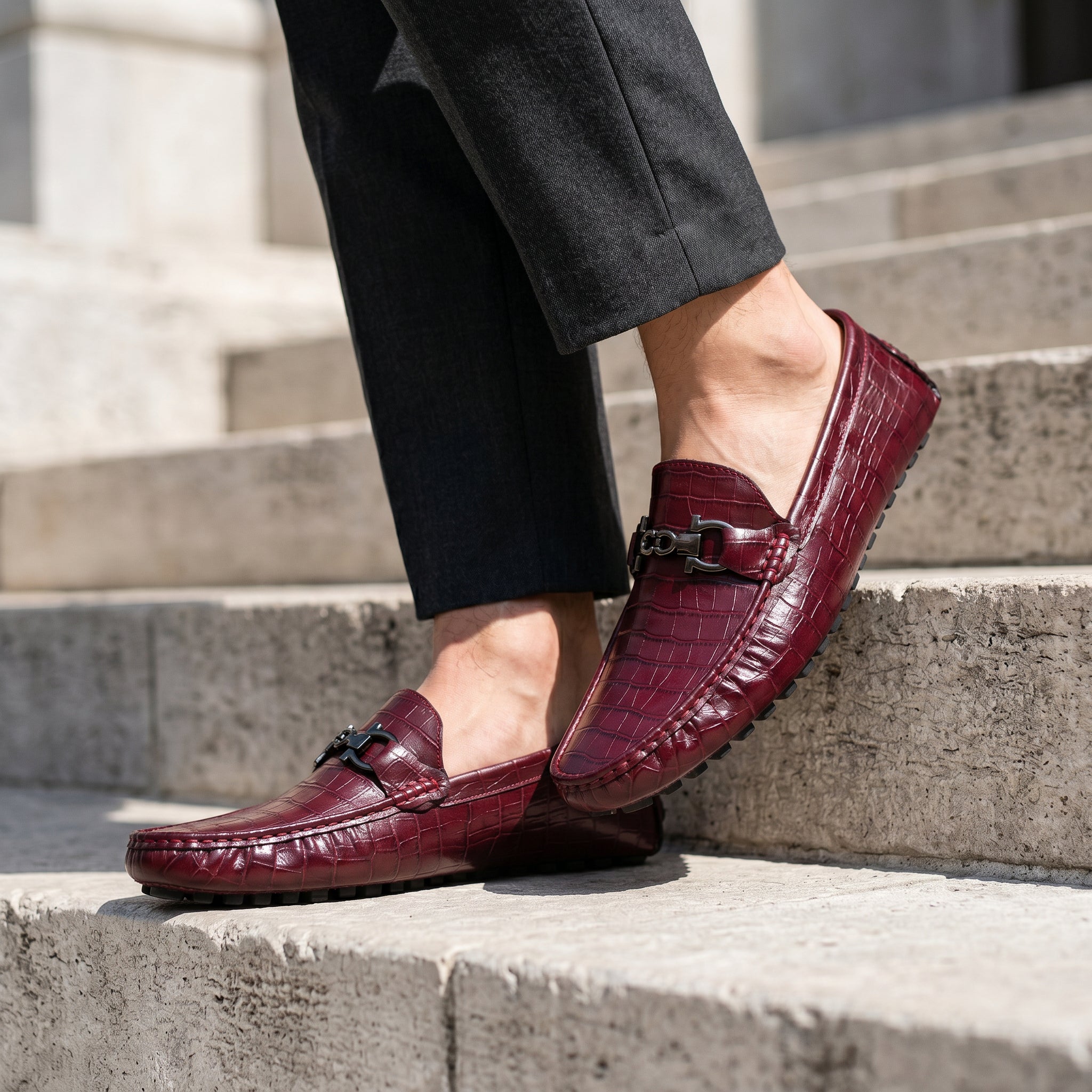 Gustafson Crocskin Leather Loafer