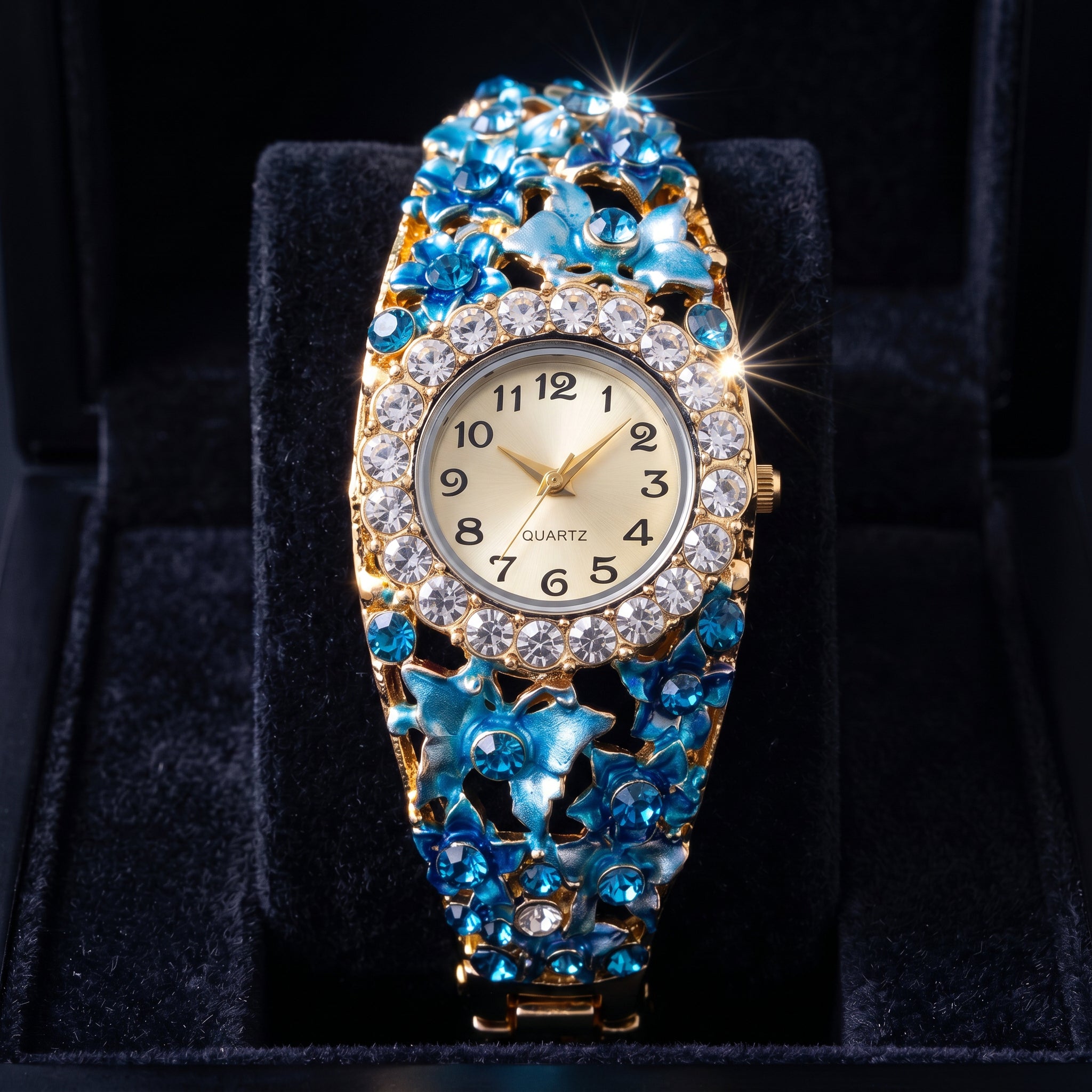 Sade Rhinestone Bangle Watch