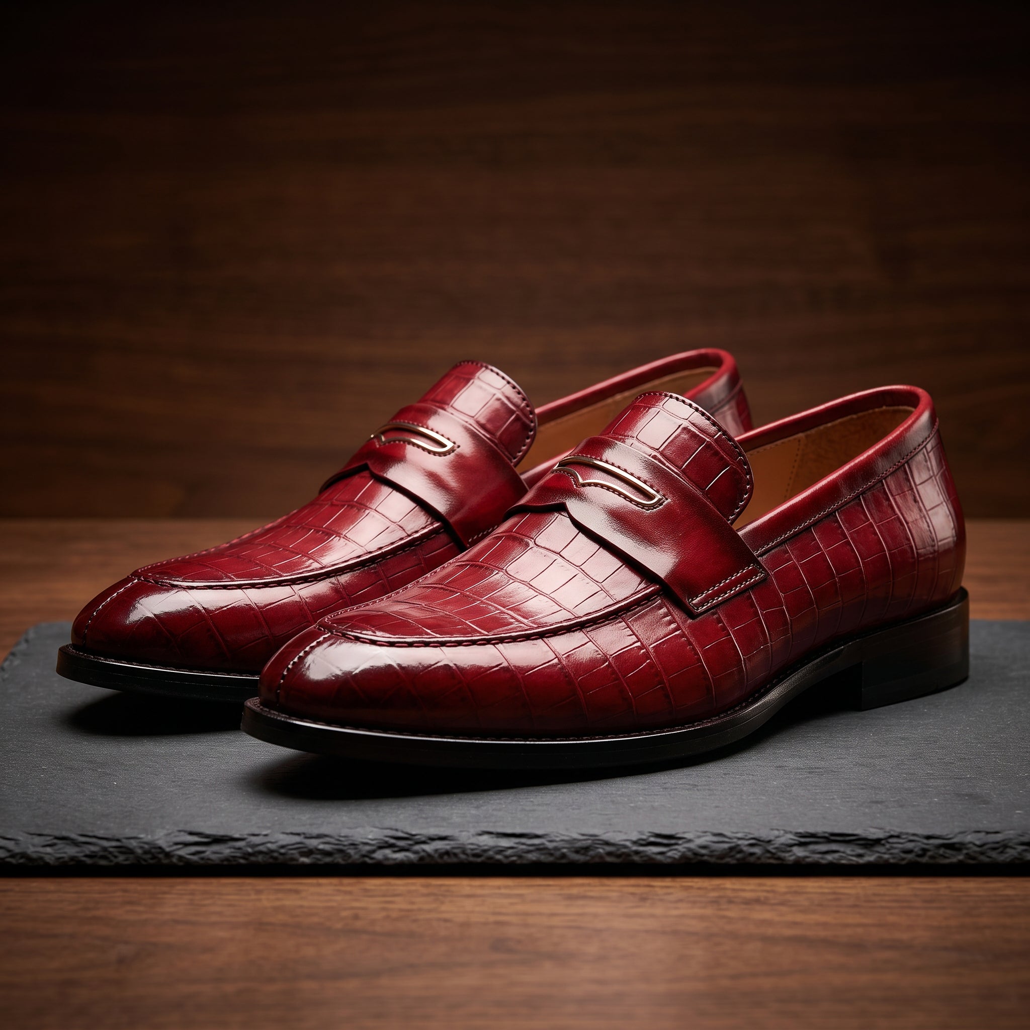 Georgio Crocskin Leather Loafer