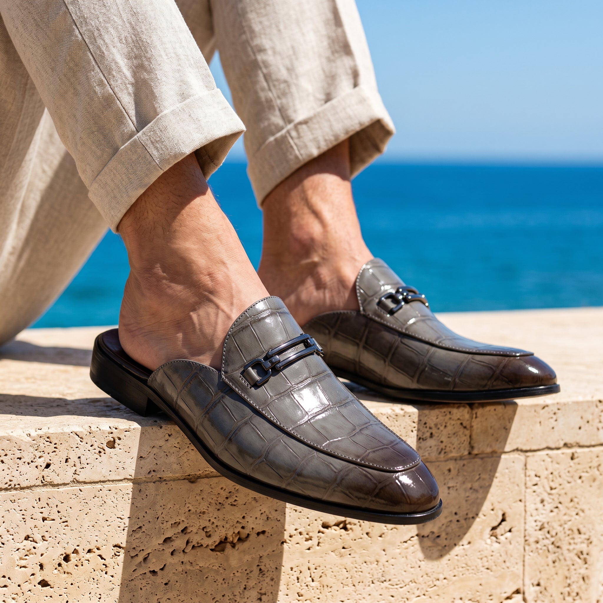 Montero Crocskin Mule
