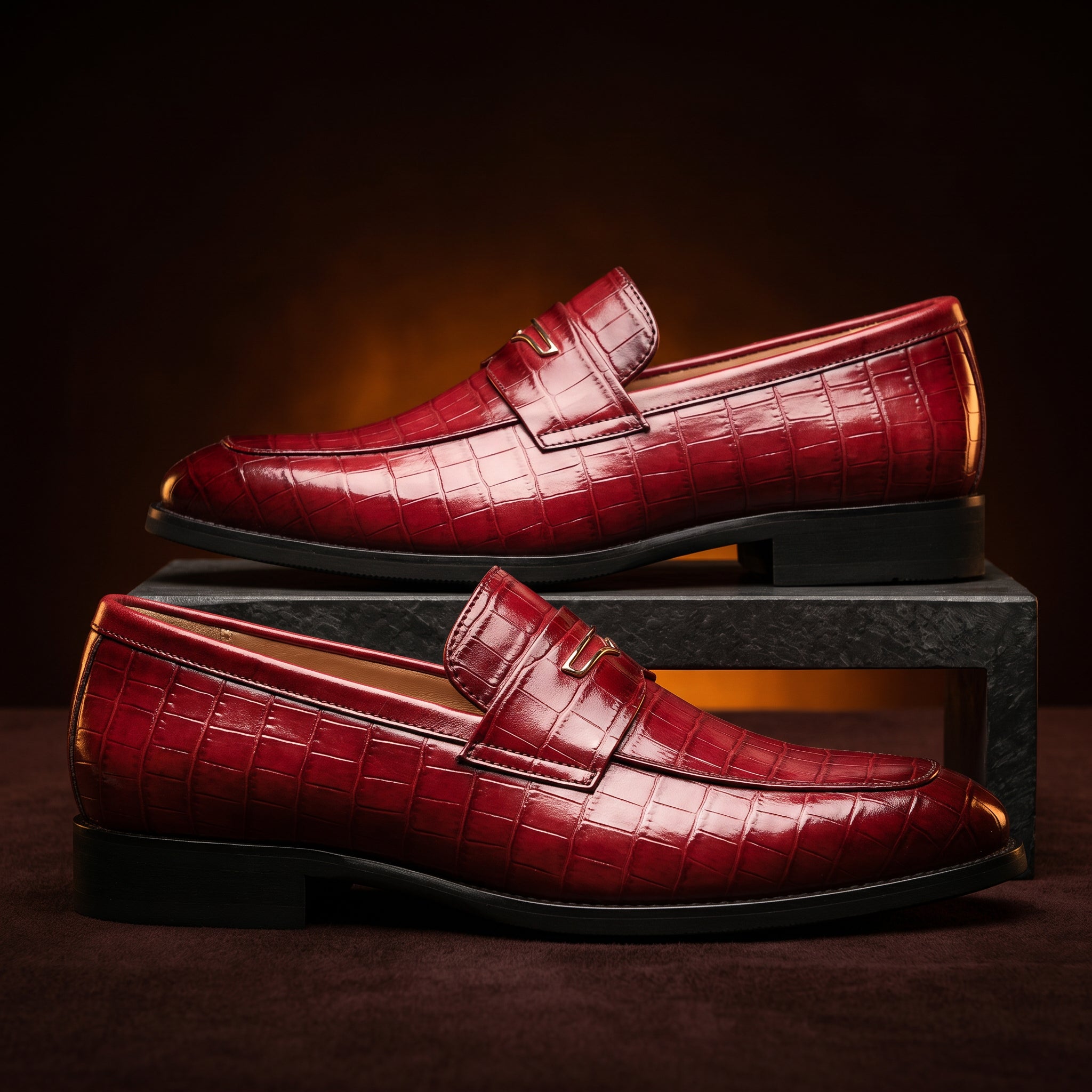 Georgio Crocskin Leather Loafer