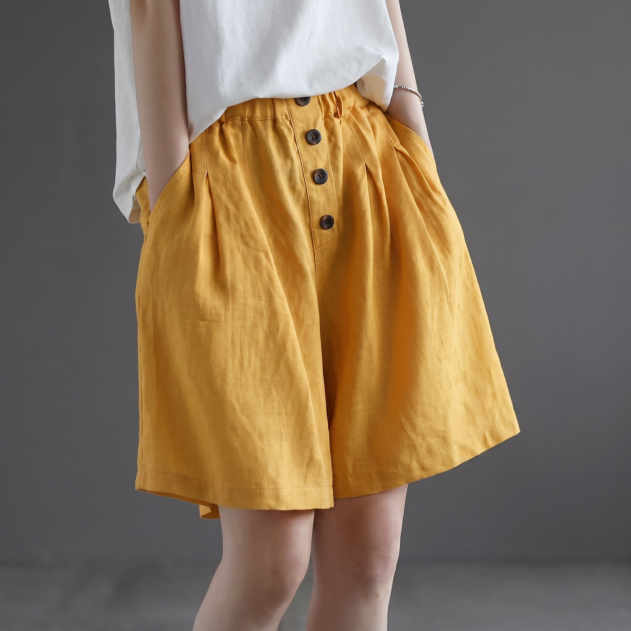 Kalani Cotton-Linen Shorts