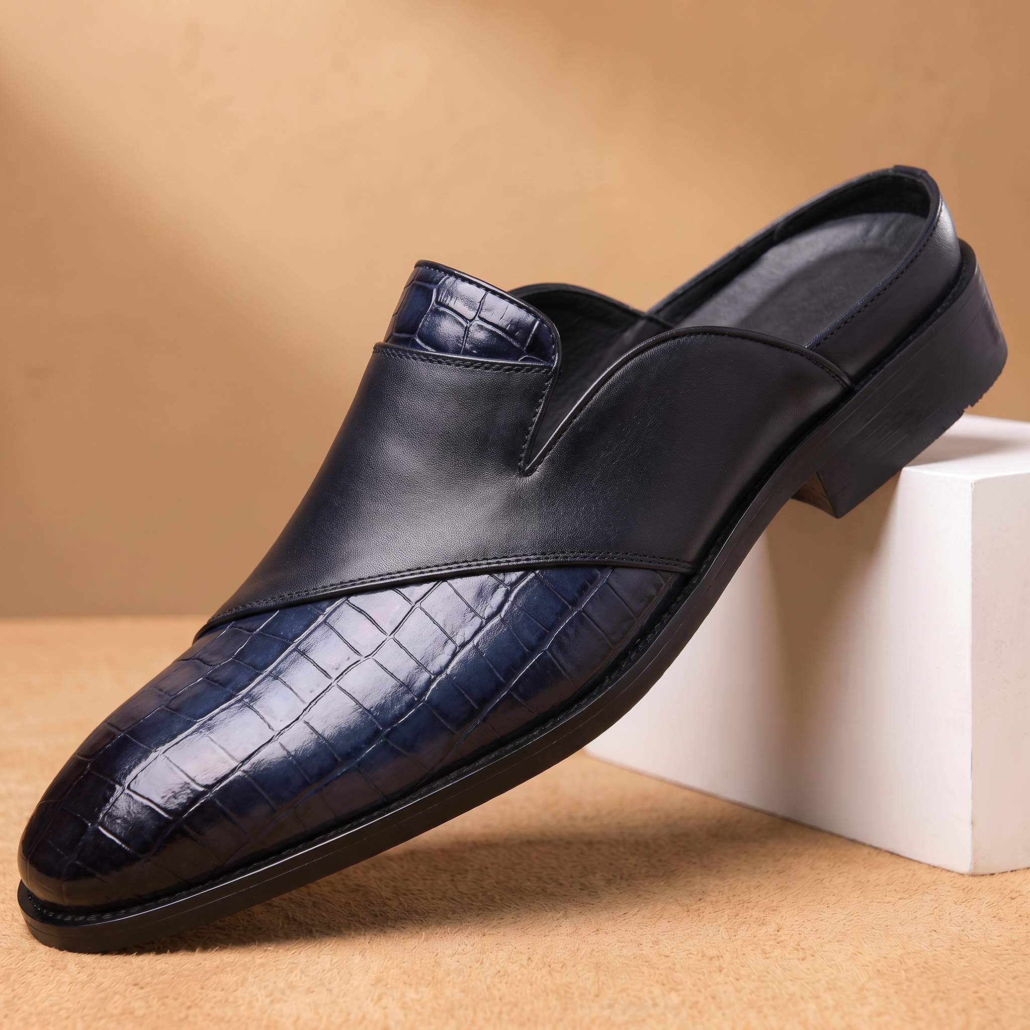 Amalfi Crocskin Leather Mule