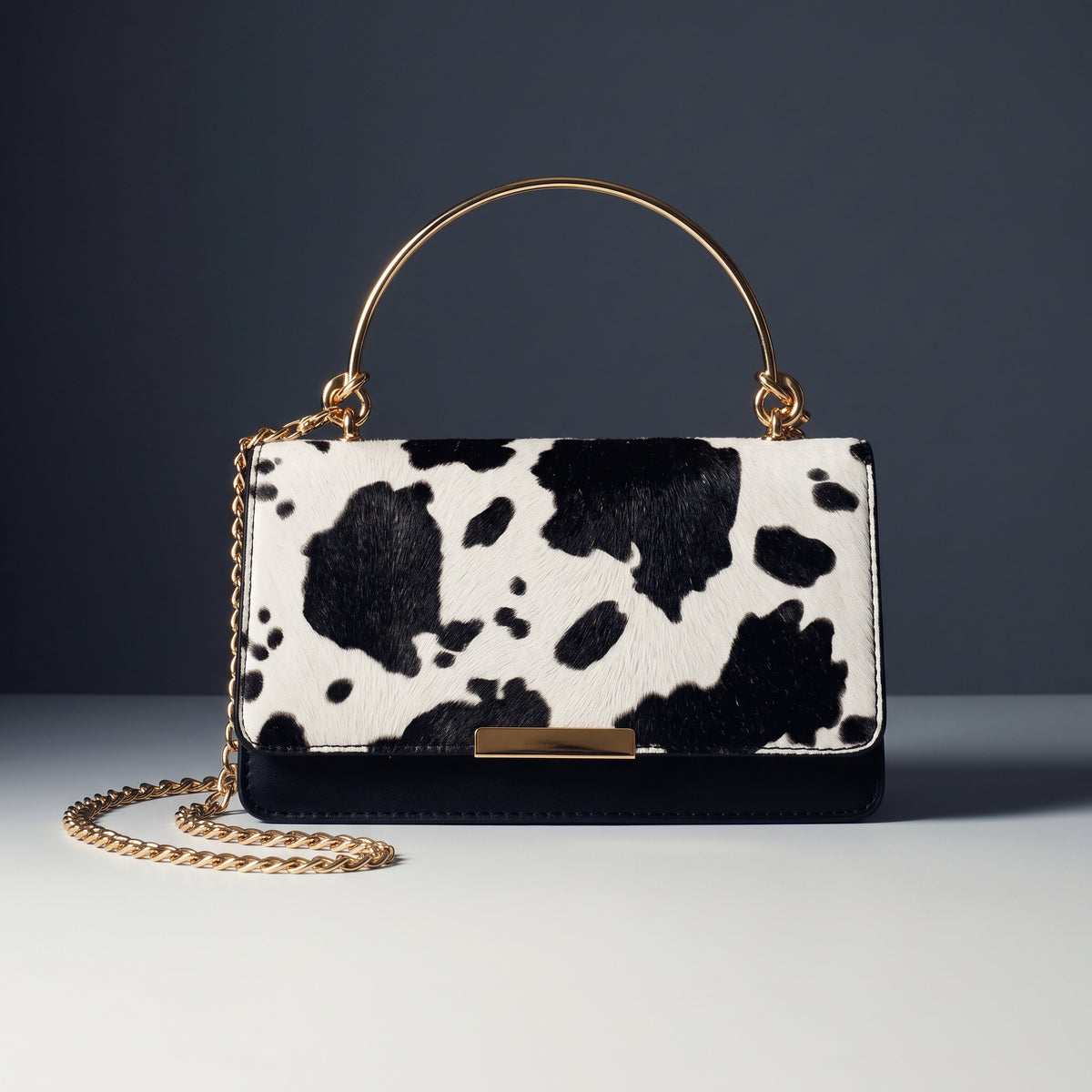 Clarissa Cowprint Clutch Bag