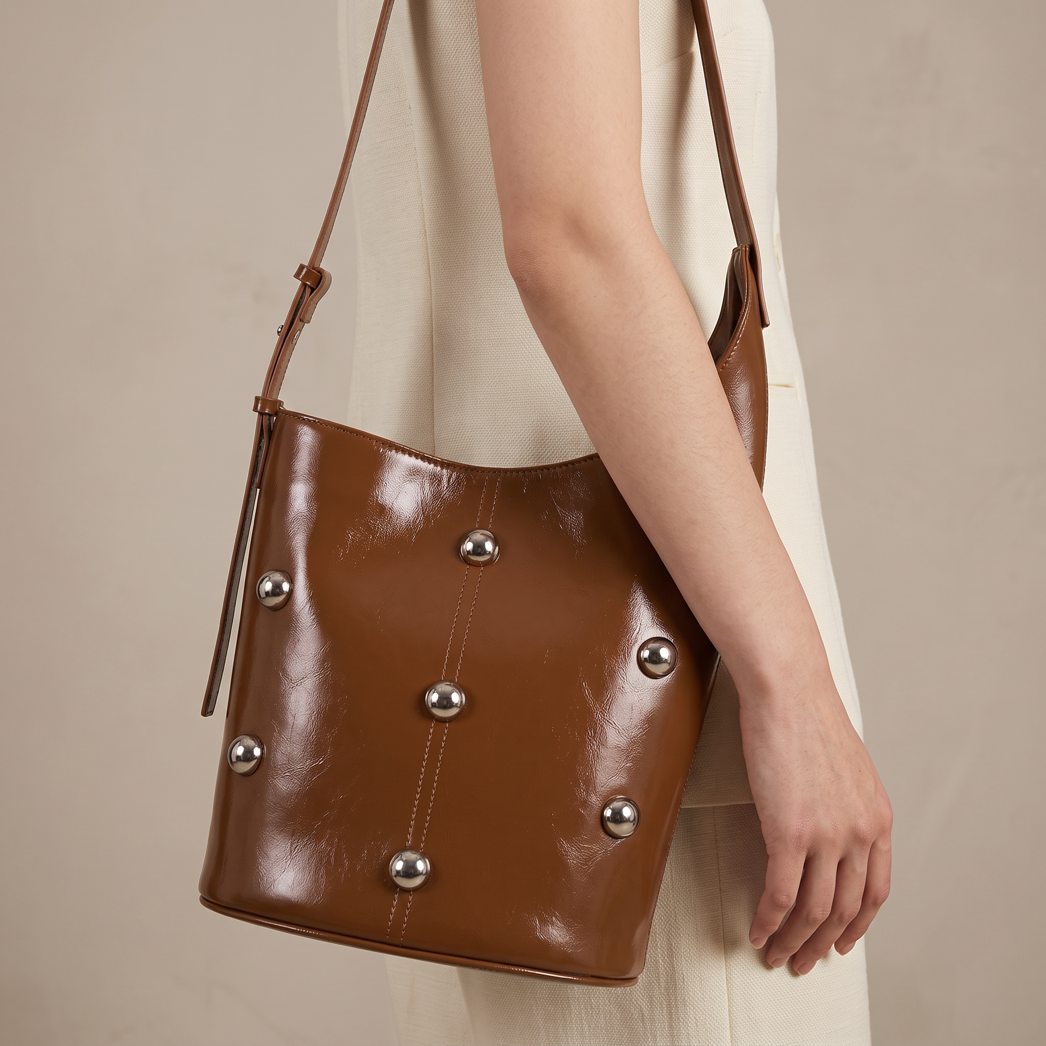 Angela Leather Rivet Bag