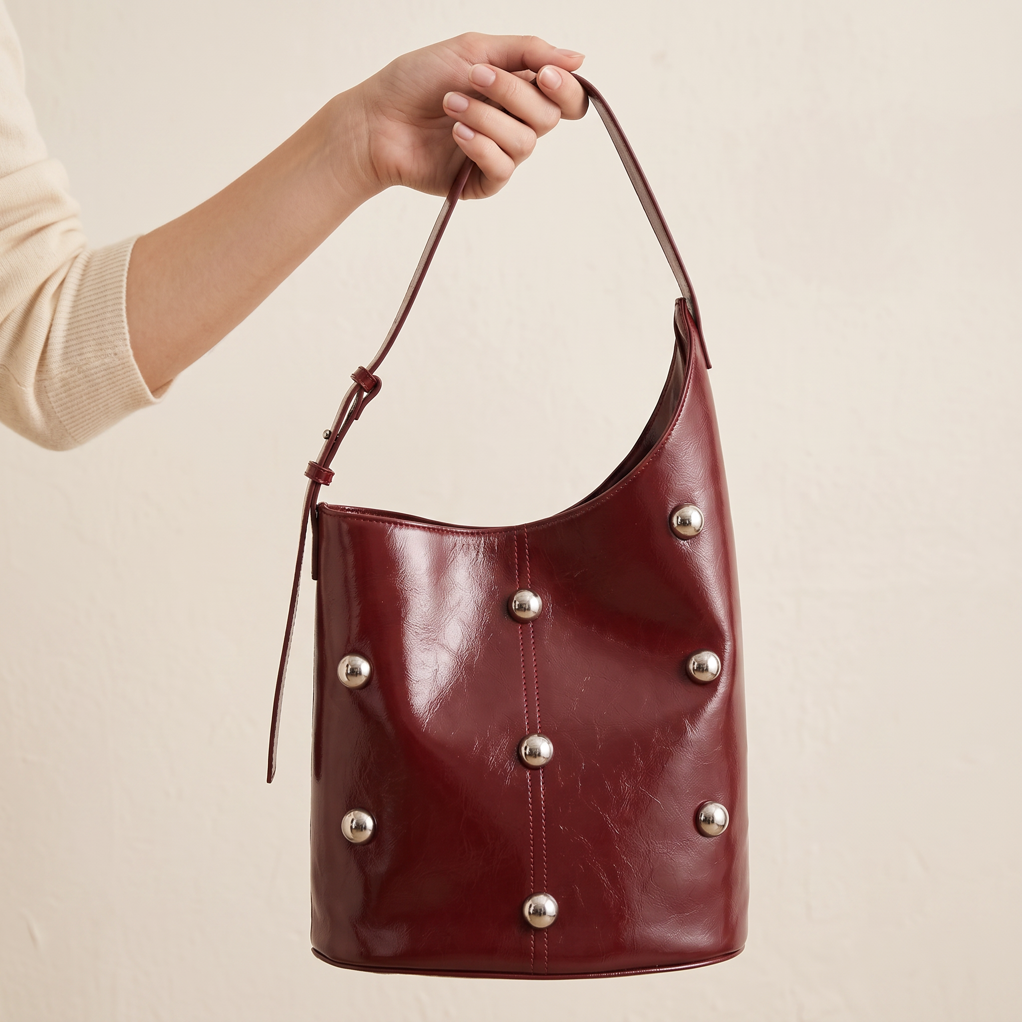Angela Leather Rivet Bag