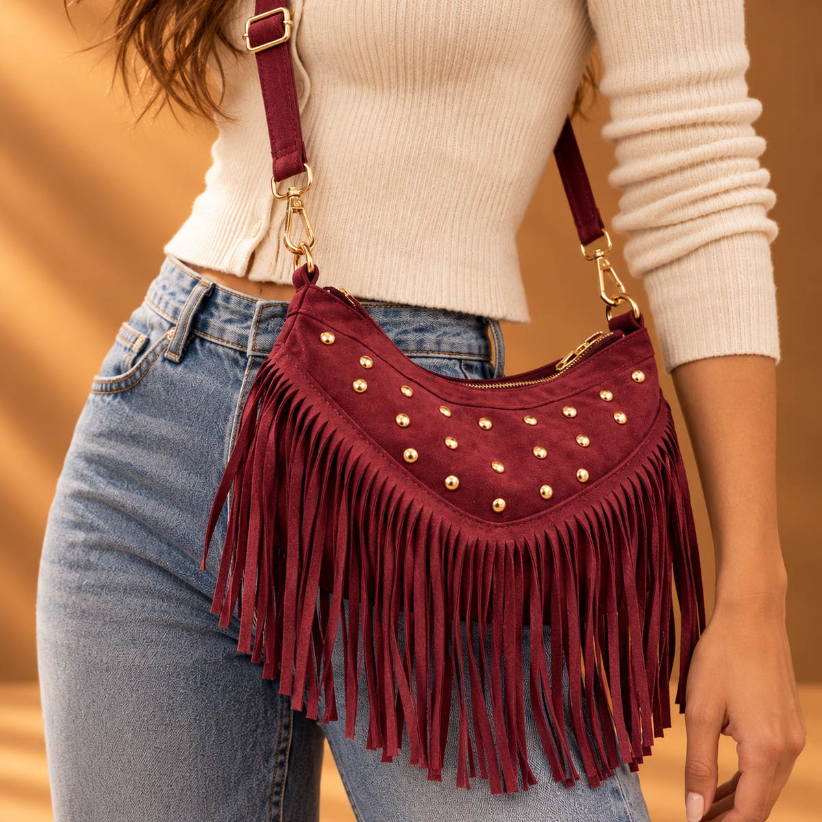 Wynn Fringe Rivet Bag
