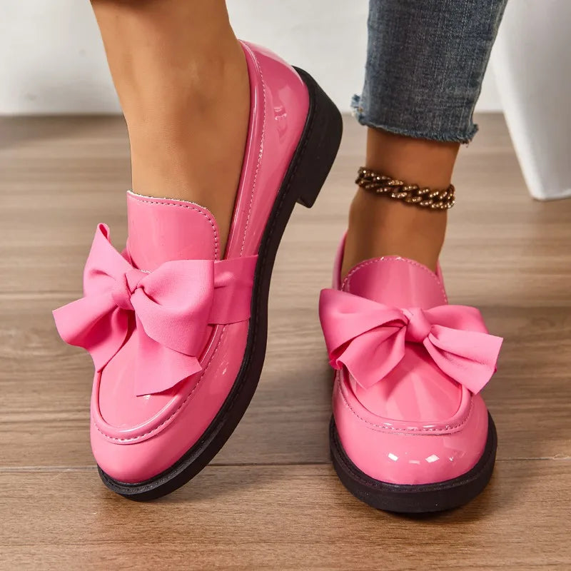 Evelyn Leather Bow Loafer