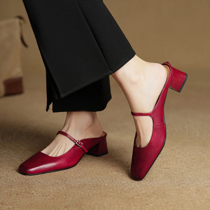 Cesia Leather Mary Jane Mule