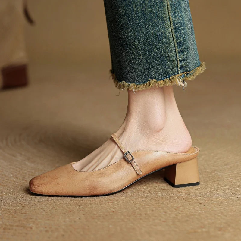 Cesia Leather Mary Jane Mule