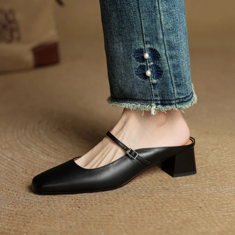 Cesia Leather Mary Jane Mule