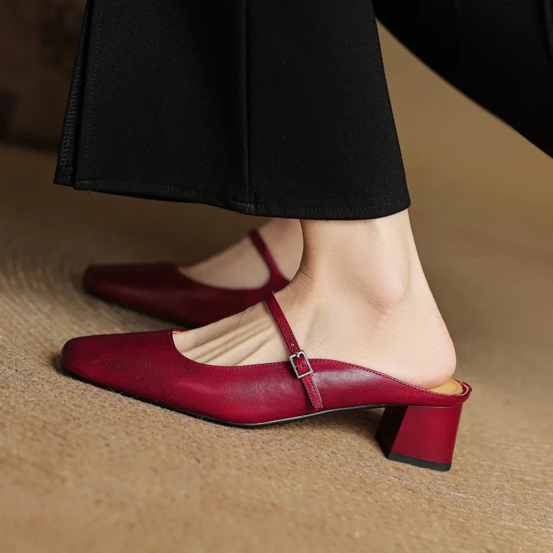 Cesia Leather Mary Jane Mule