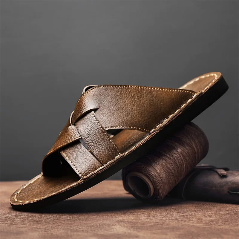 Nova Leather Slide Sandal