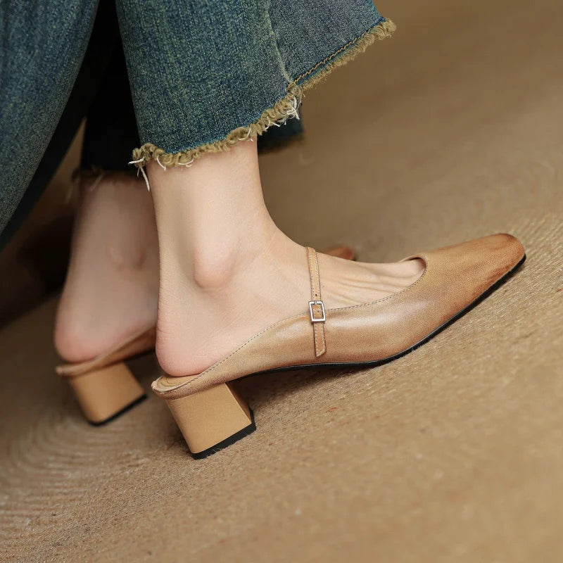 Cesia Leather Mary Jane Mule