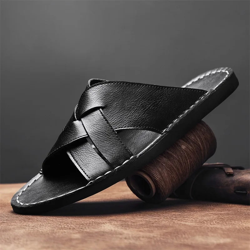 Nova Leather Slide Sandal