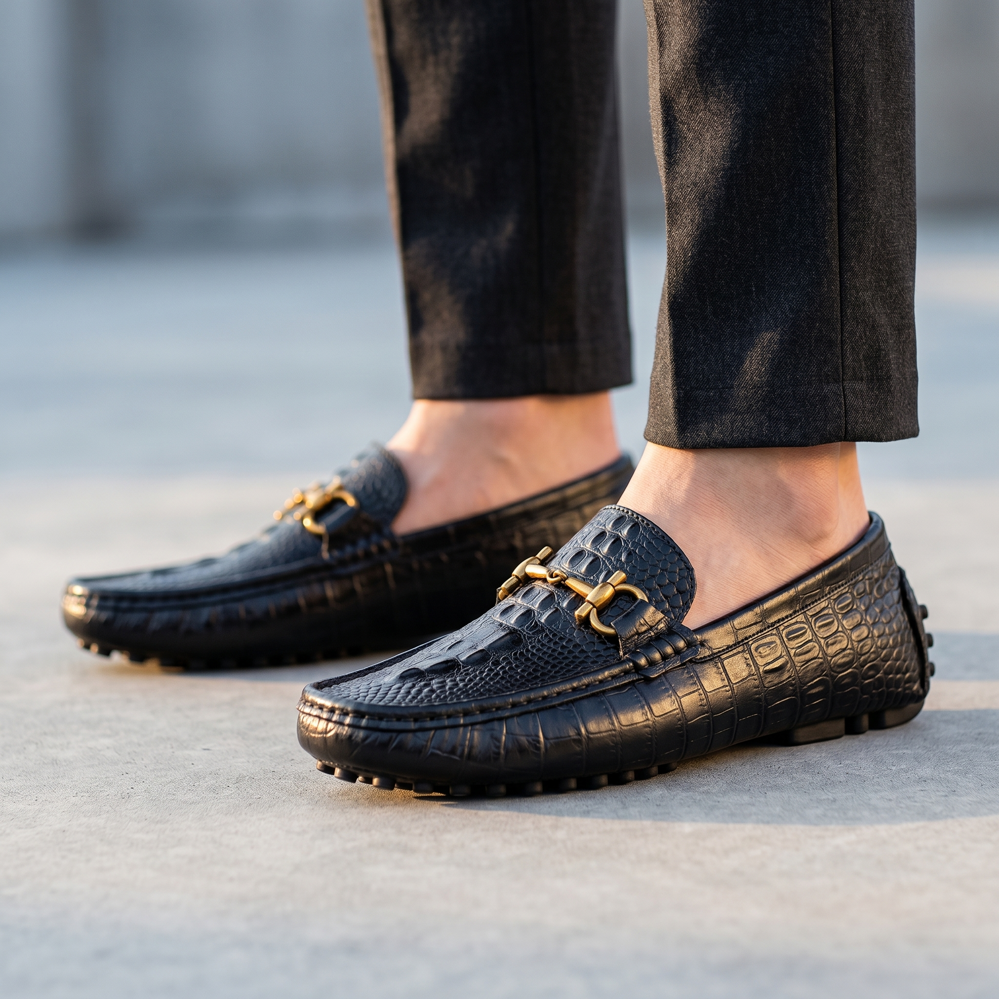 Costanzo Crocskin Leather Loafer