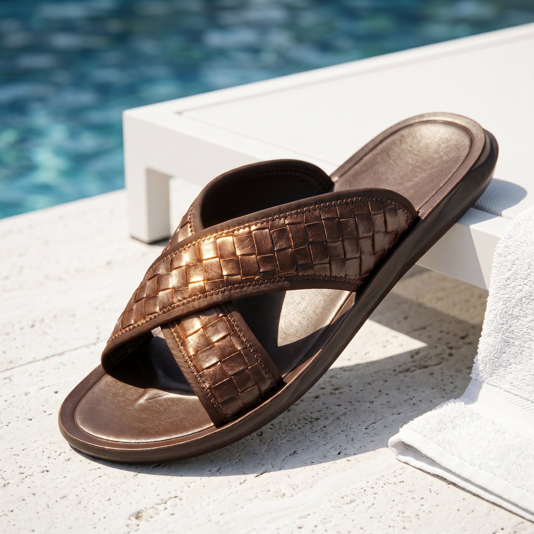 Arroyo Cross-Strap Leather Sandal
