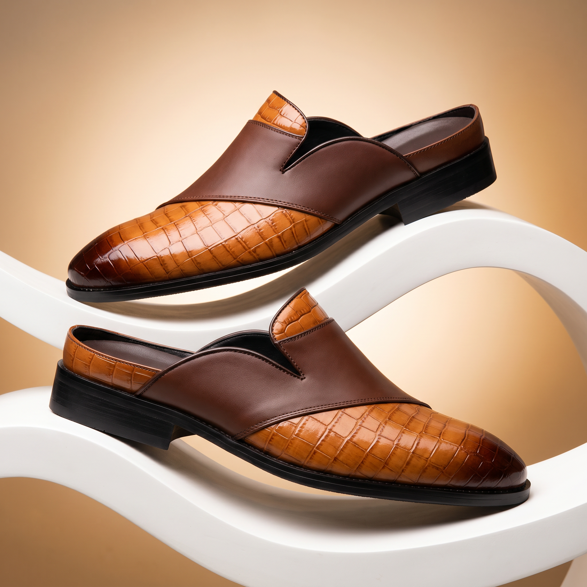 Amalfi Crocskin Leather Mule