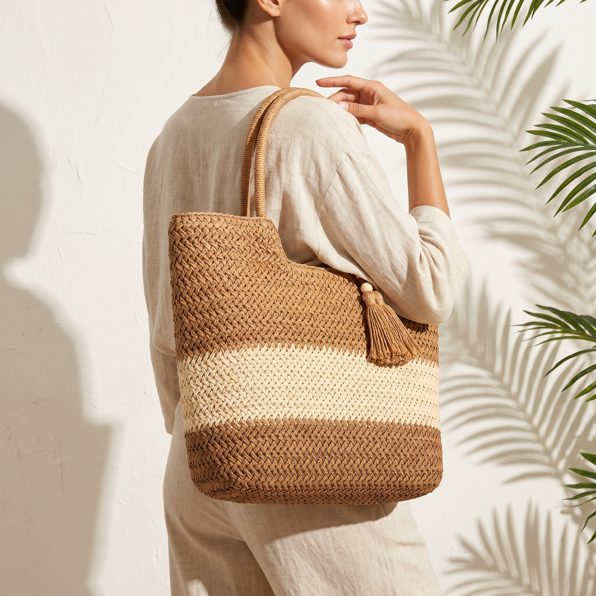 Caroline Straw Tote Bag