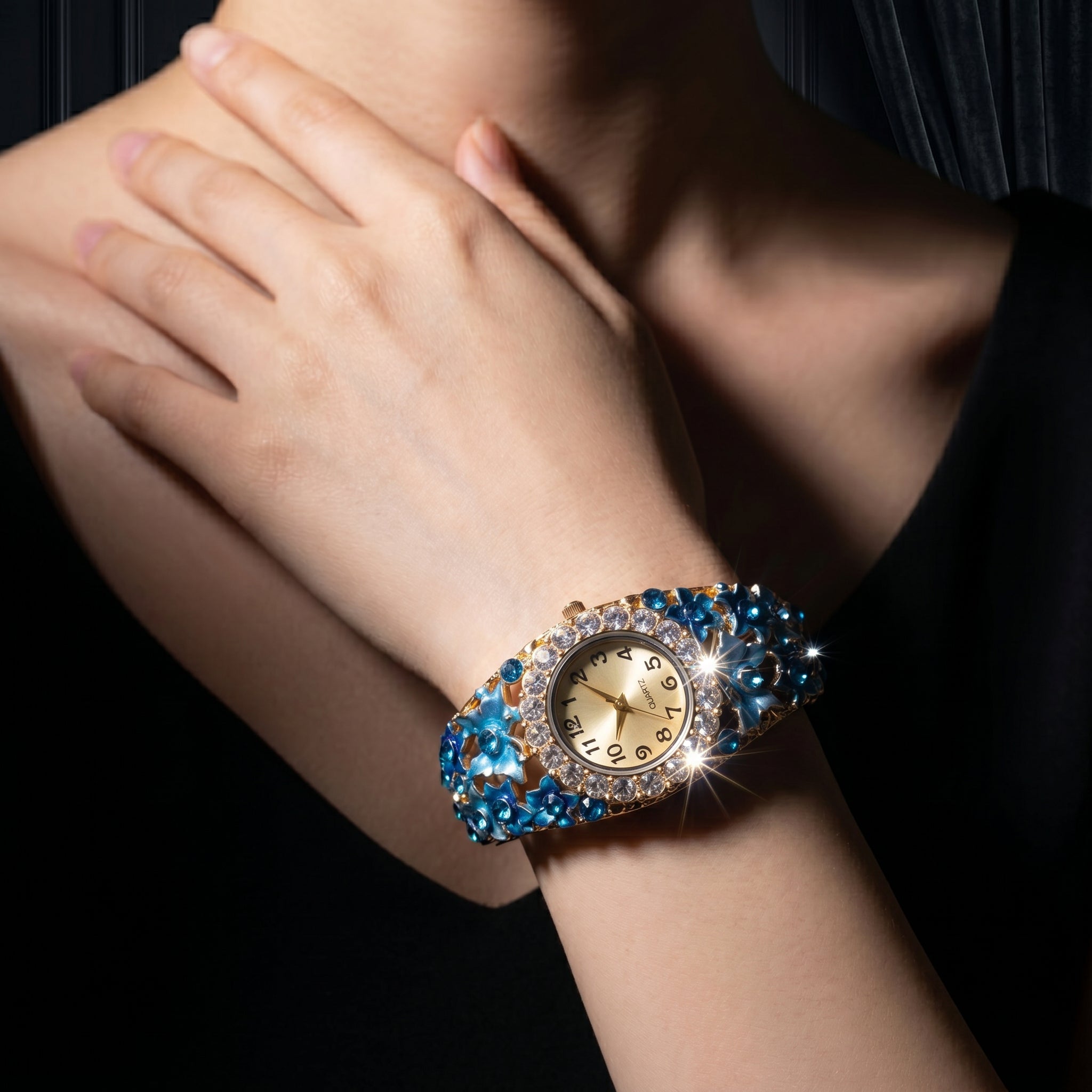 Sade Rhinestone Bangle Watch