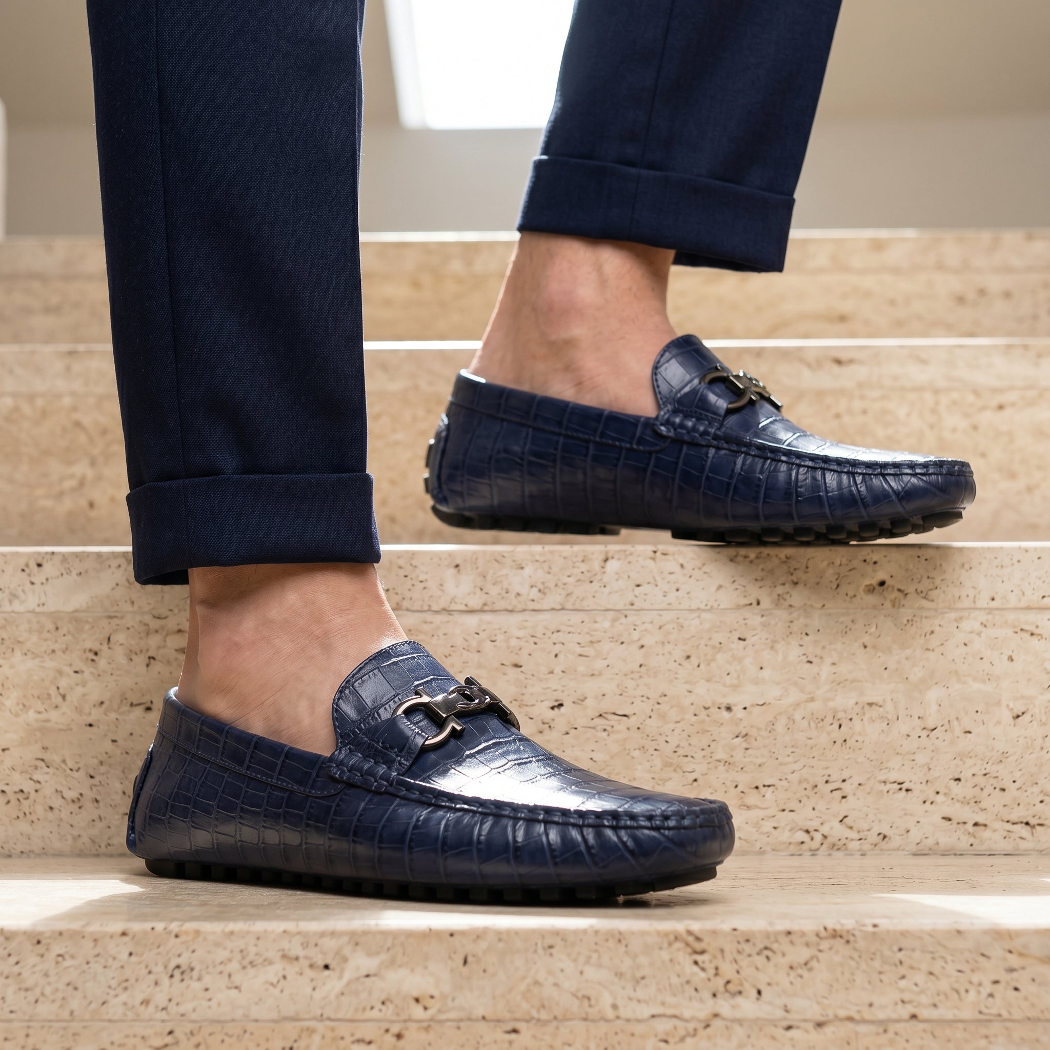 Gustafson Crocskin Leather Loafer