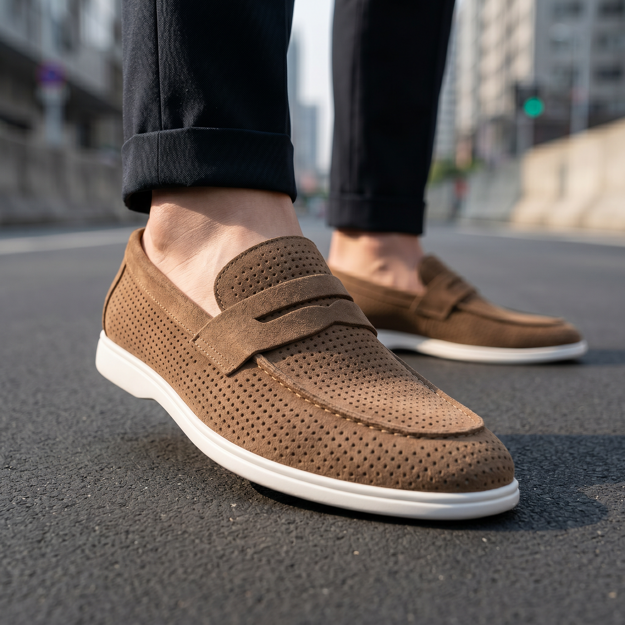 Enzo Perforated Leather Loafer