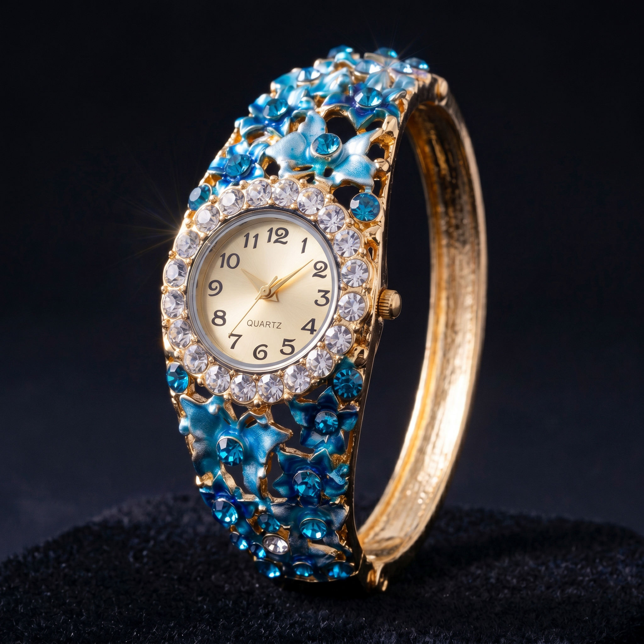 Sade Rhinestone Bangle Watch