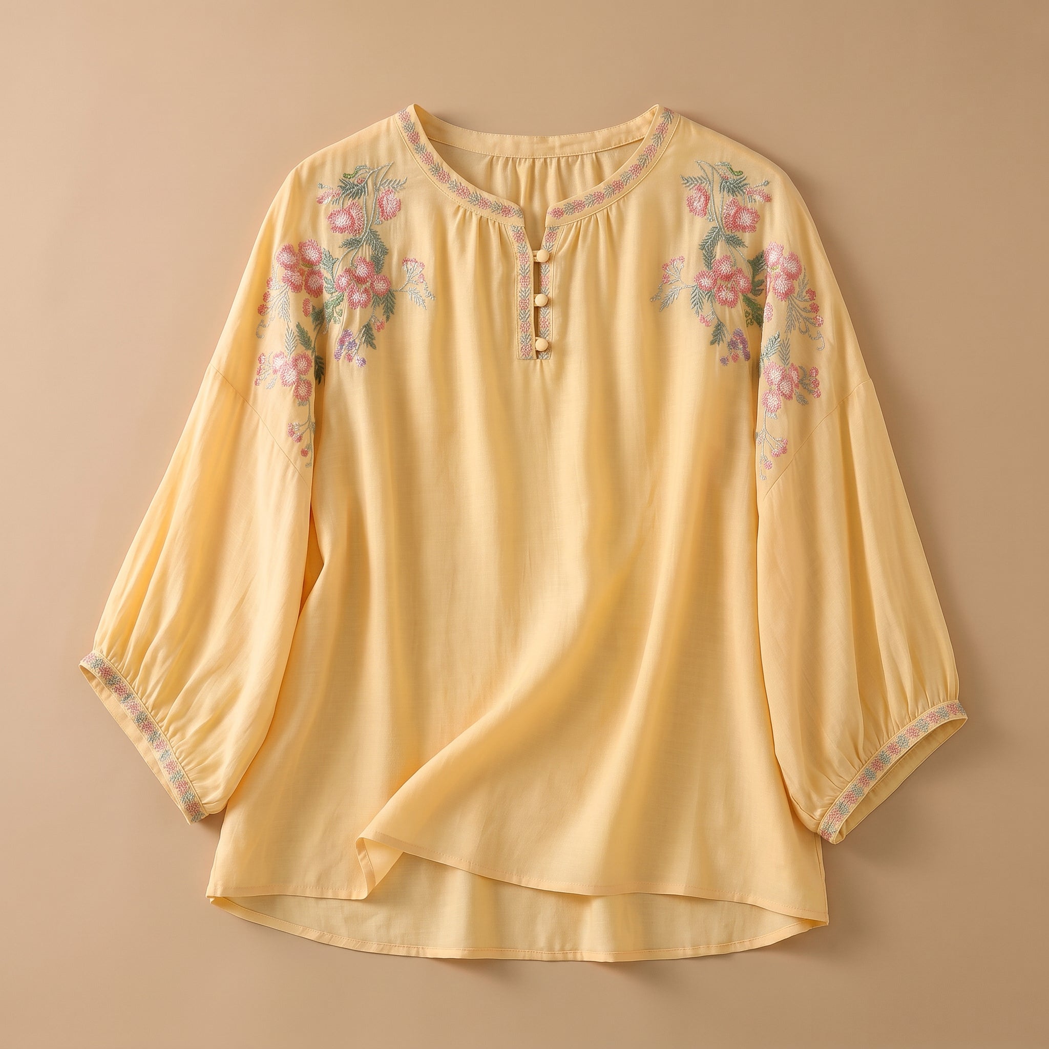 Emeline Embroidered Linen Blouse