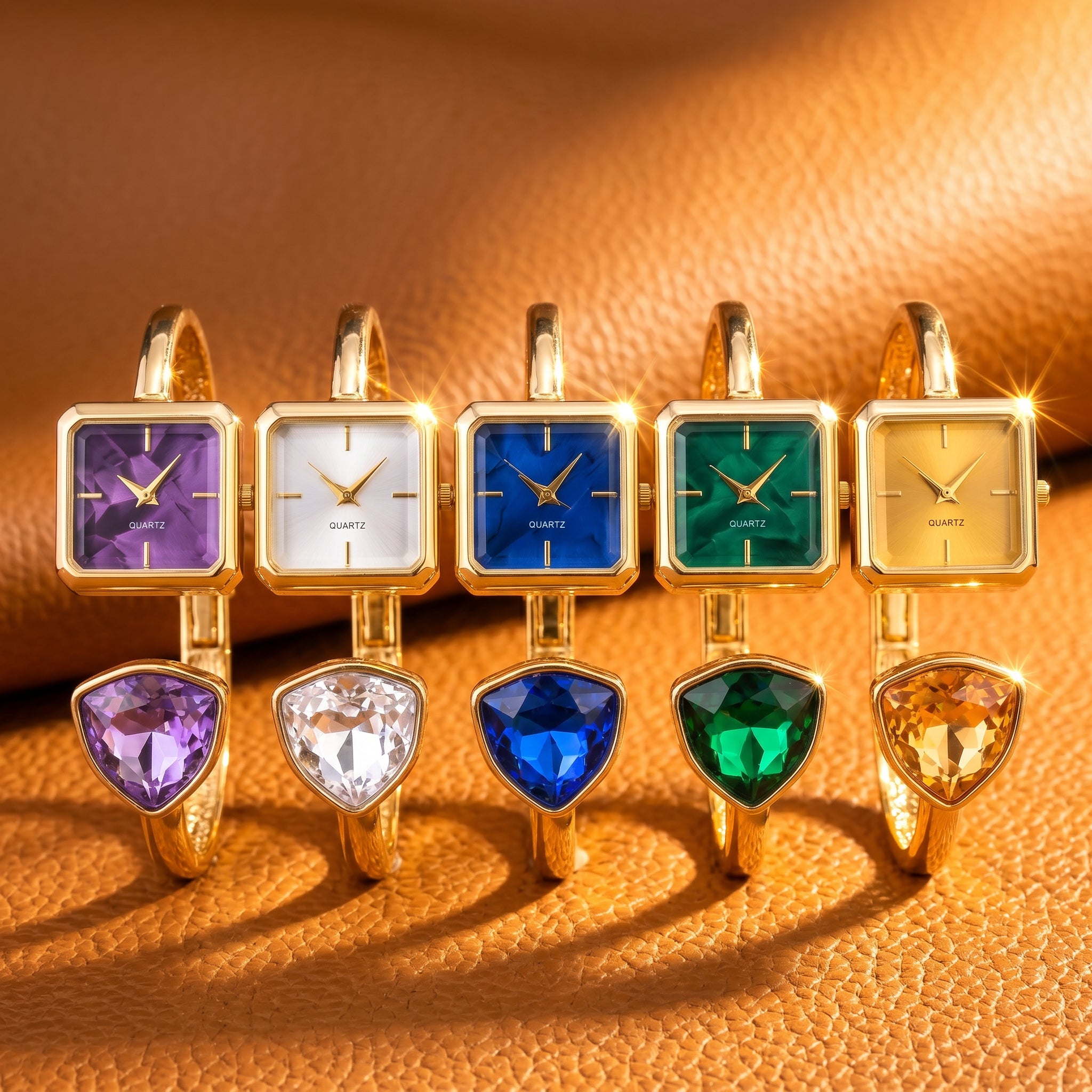 Geneva Gemstone Bangle Watch