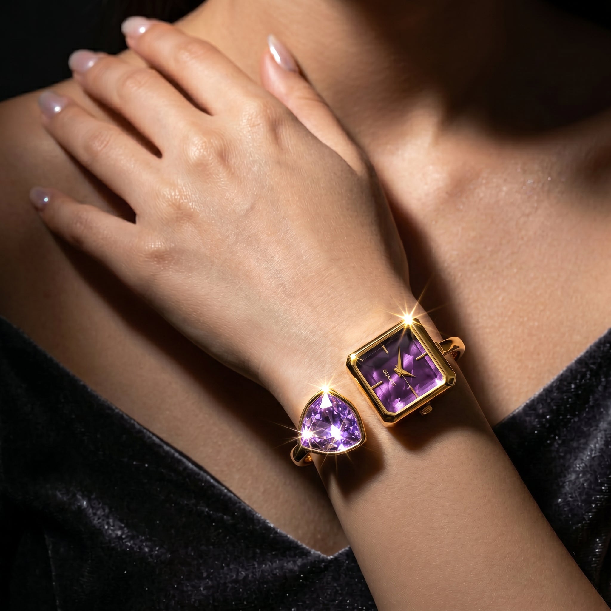 Geneva Gemstone Bangle Watch