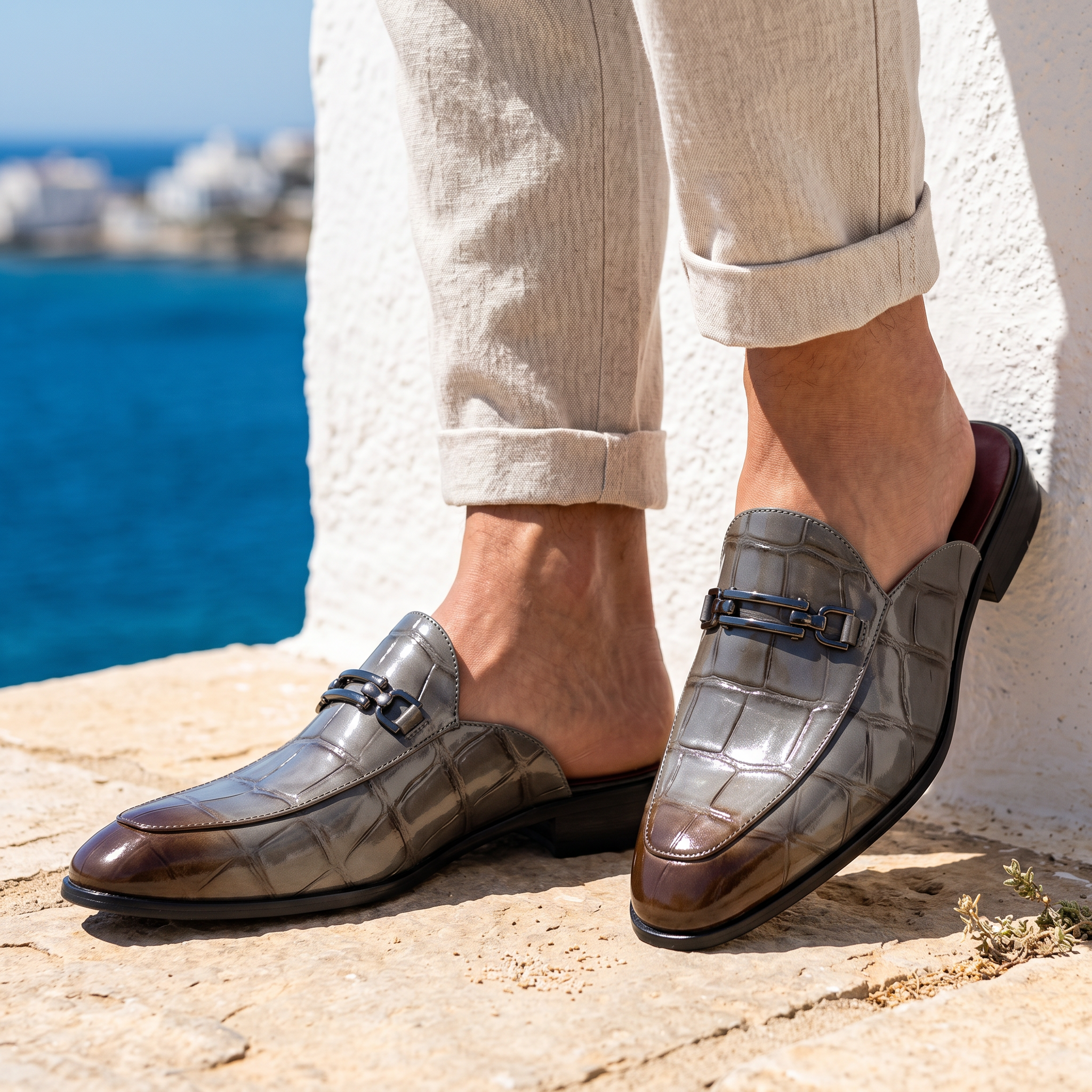 Montero Crocskin Mule