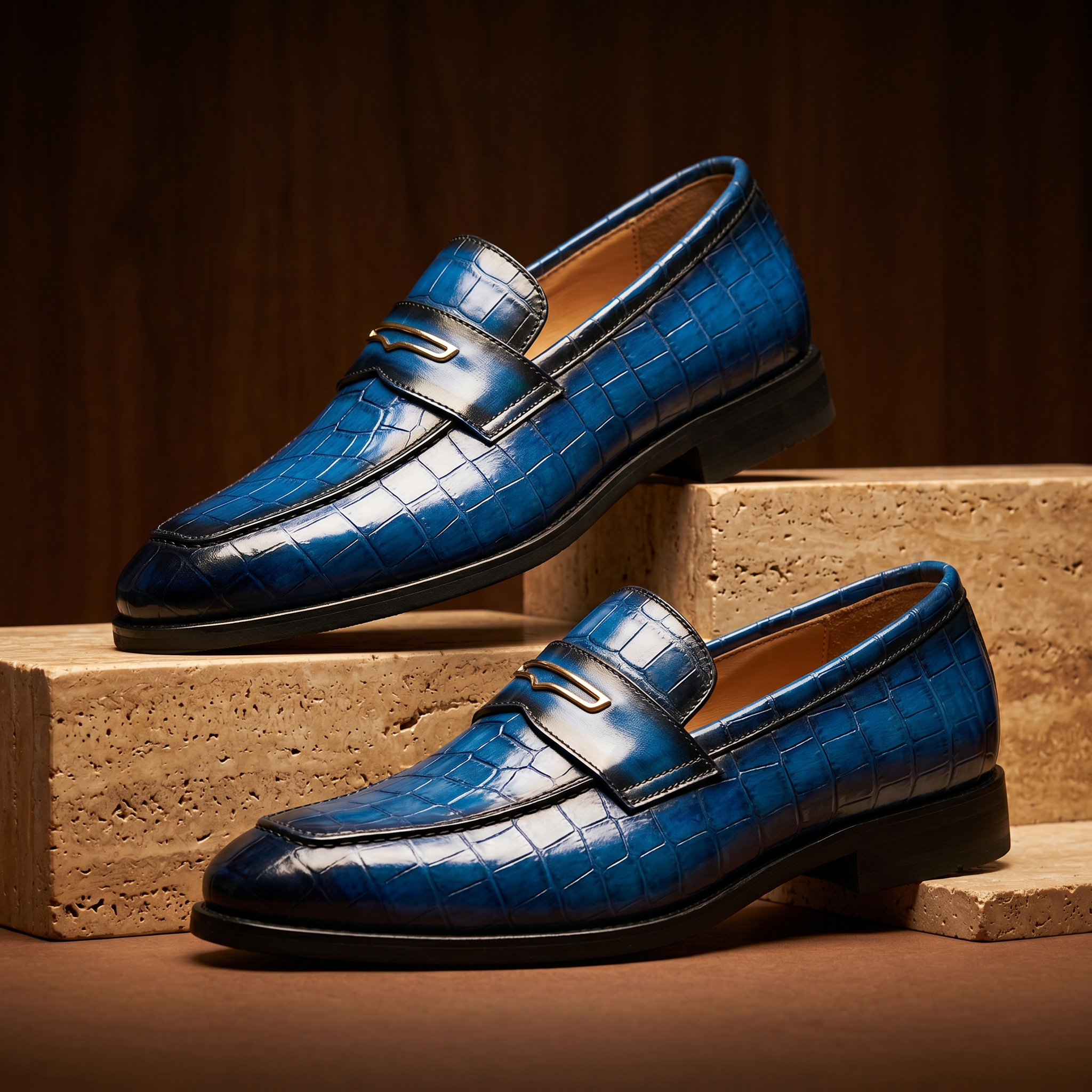 Georgio Crocskin Leather Loafer