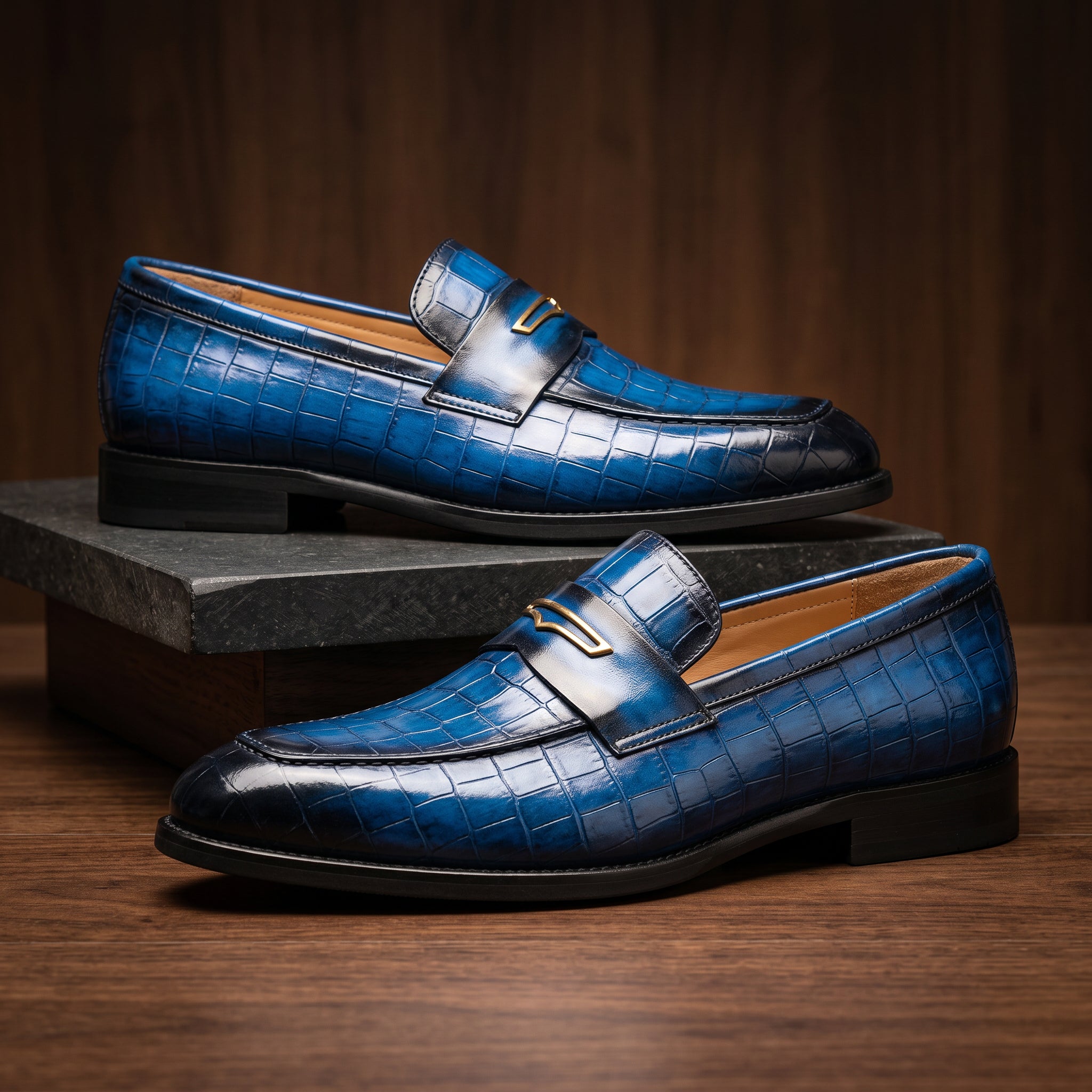 Georgio Crocskin Leather Loafer