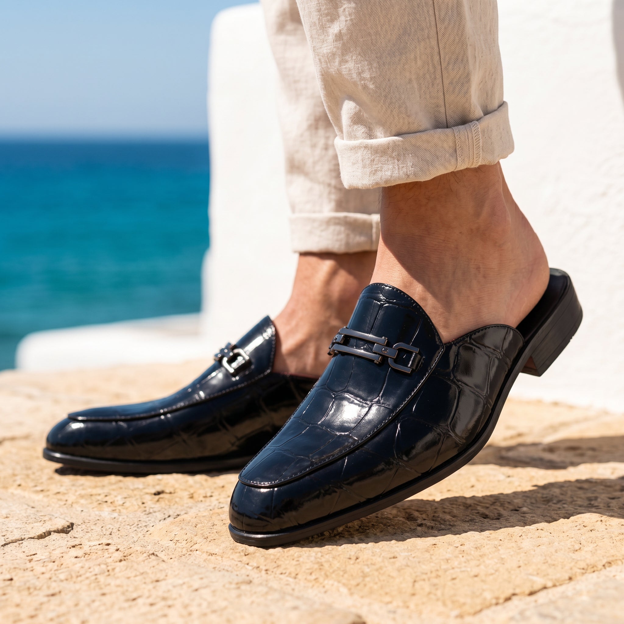 Montero Crocskin Mule