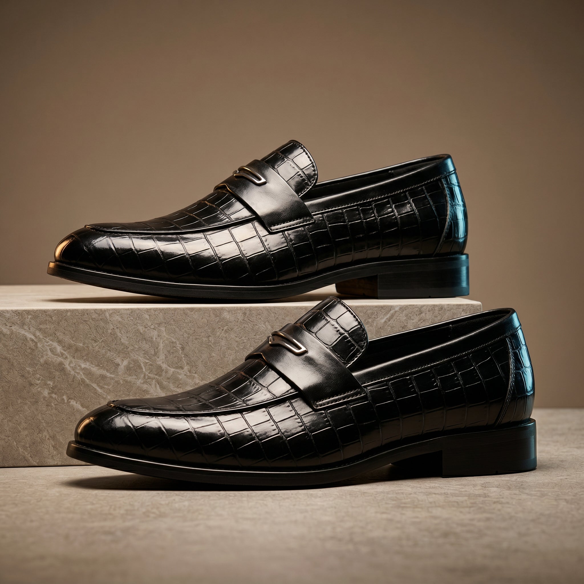 Georgio Crocskin Leather Loafer