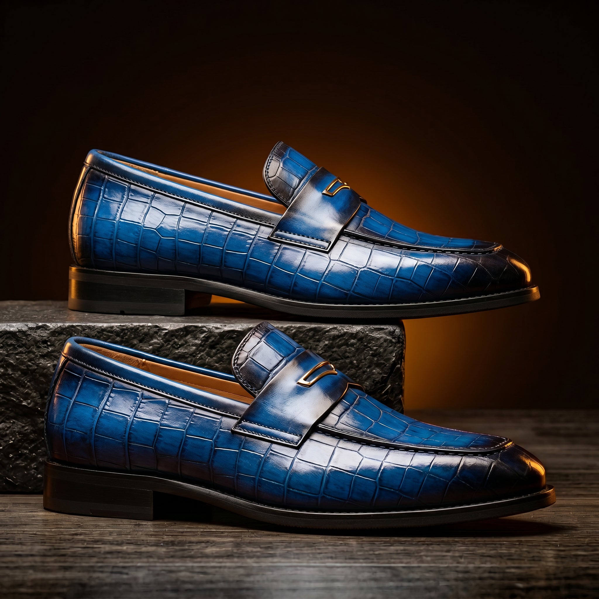 Georgio Crocskin Leather Loafer