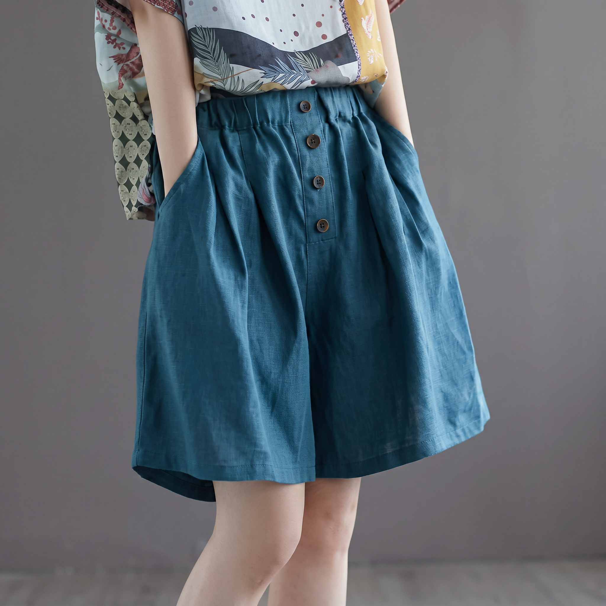 Kalani Cotton-Linen Shorts