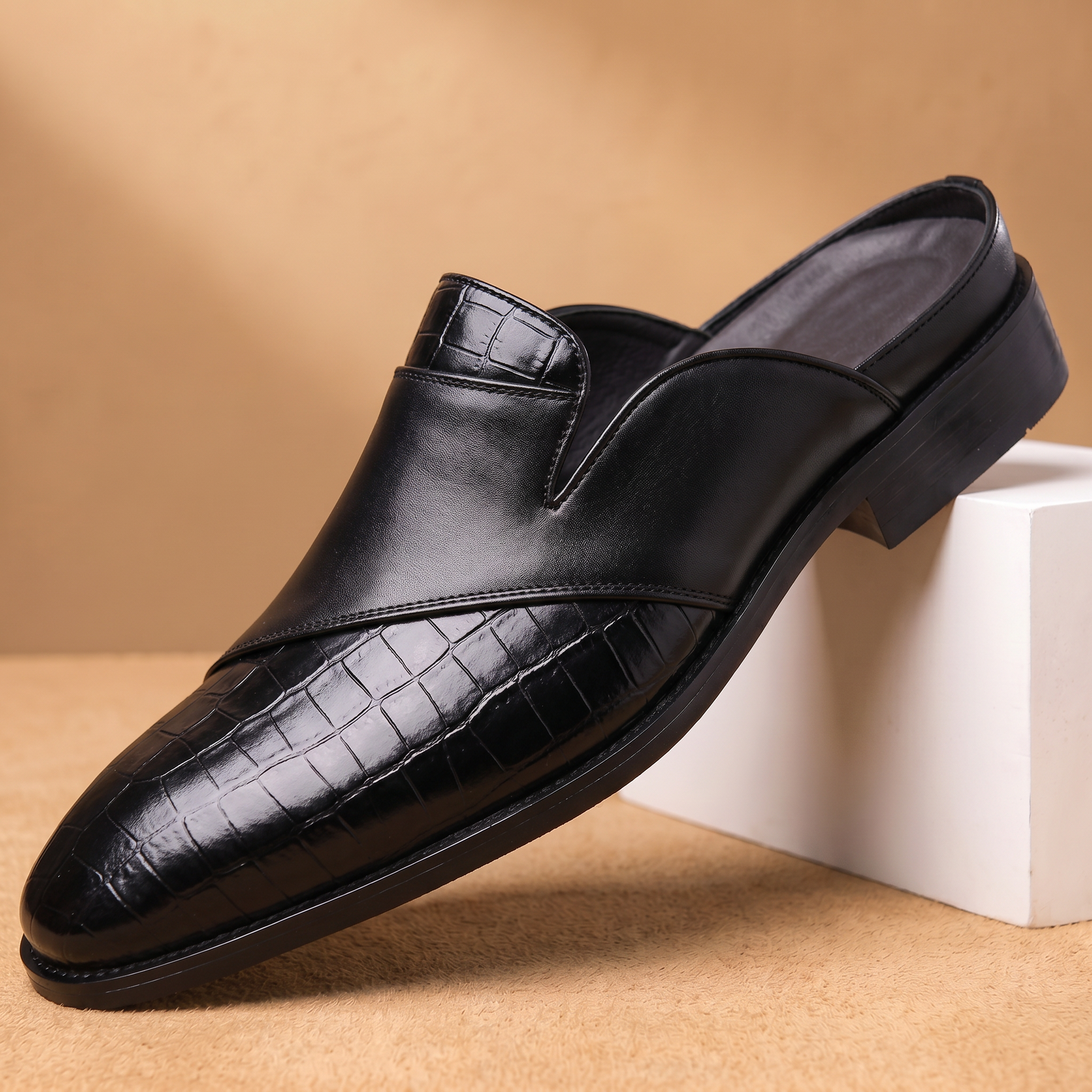 Amalfi Crocskin Leather Mule
