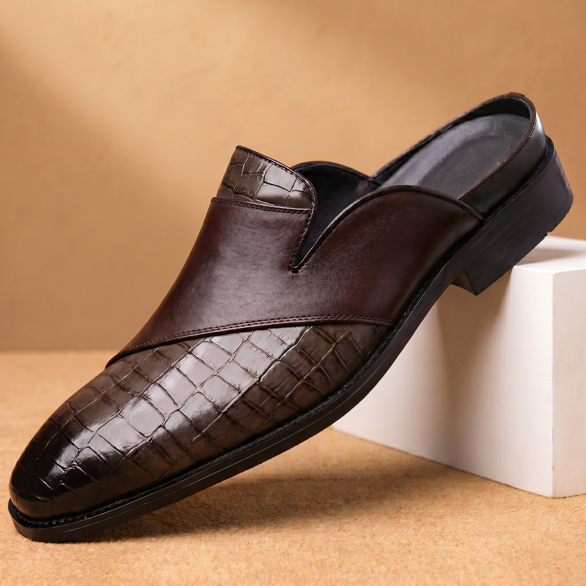 Amalfi Crocskin Leather Mule